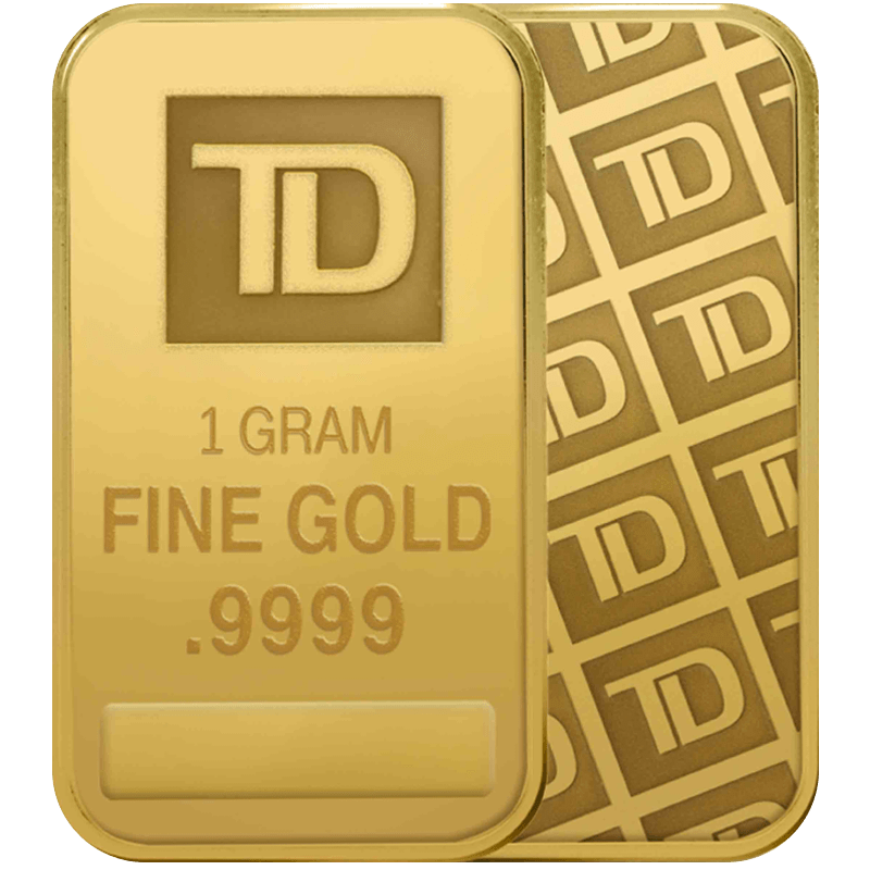 1 gram TD Gold Bar - Secure Storage